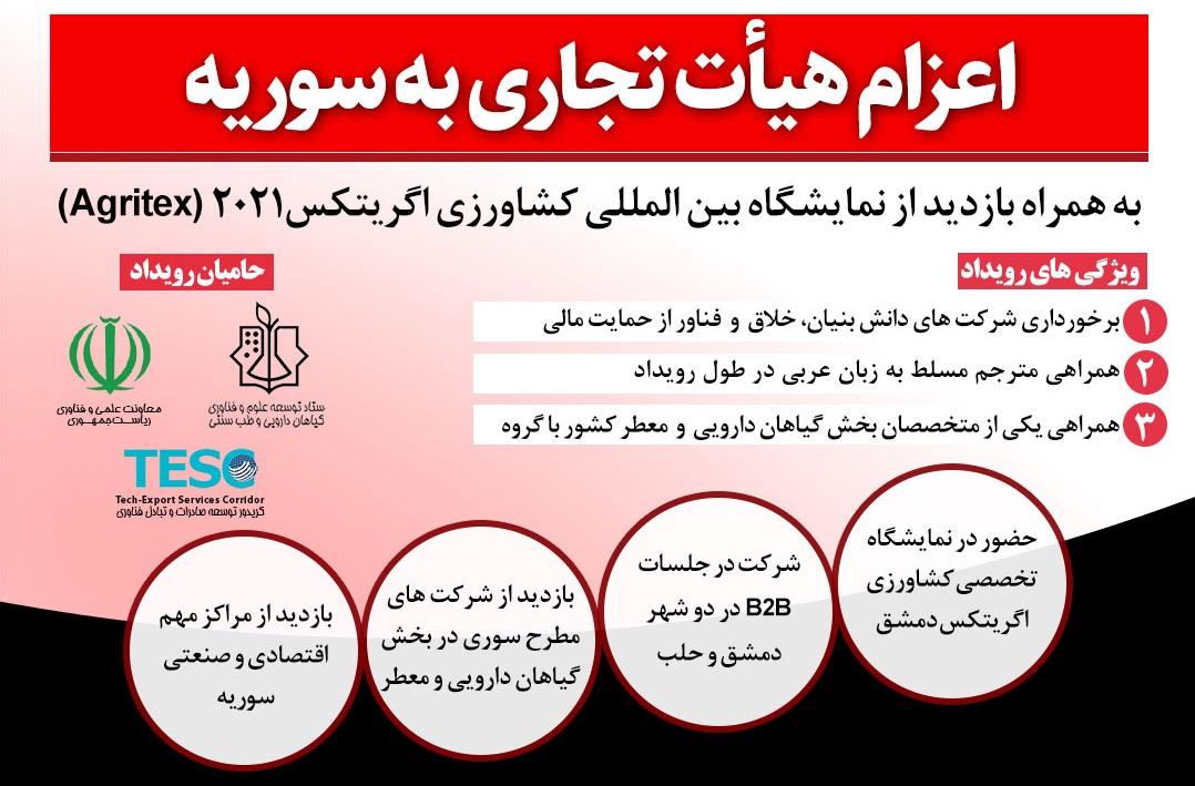 فناوران به سوریه می‌روند تا ظرفیت‌های گیاهان دارویی ایران را معرفی کنند  