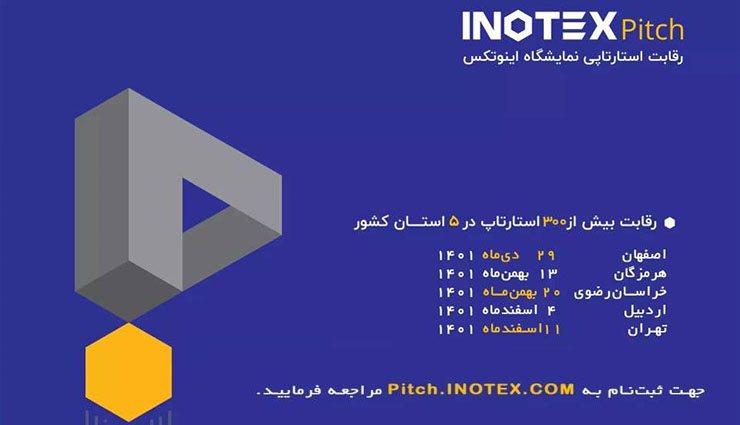 فراخوان ثبت نام ششمین دوره رقابت ملی استارتاپی اینوتکس‌پیچ / استارتاپ ها به چالش دعوت می شوند  